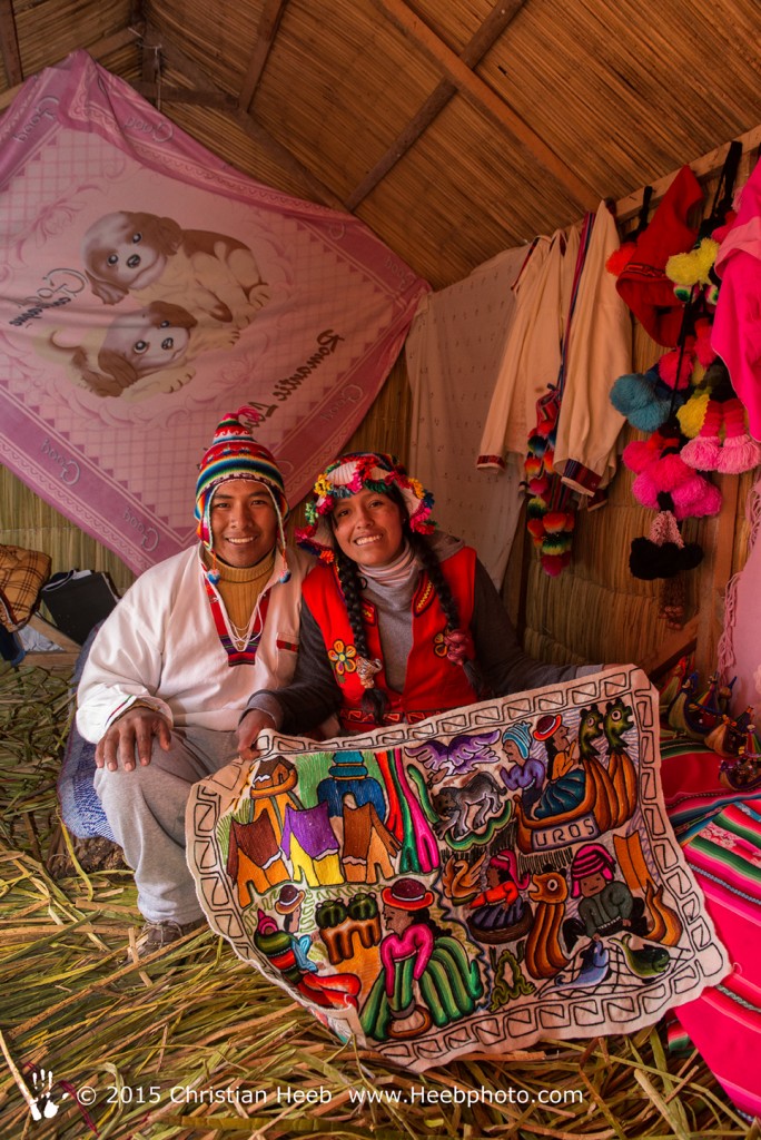 South America,Peru, Puno, Urus Islands, Lake Tititaca, Uros floatin villages